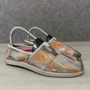 Skechers BOBS Womens Sz 6.5 Slip On Shoes Multicolor Sequin Alpargata GMLT
